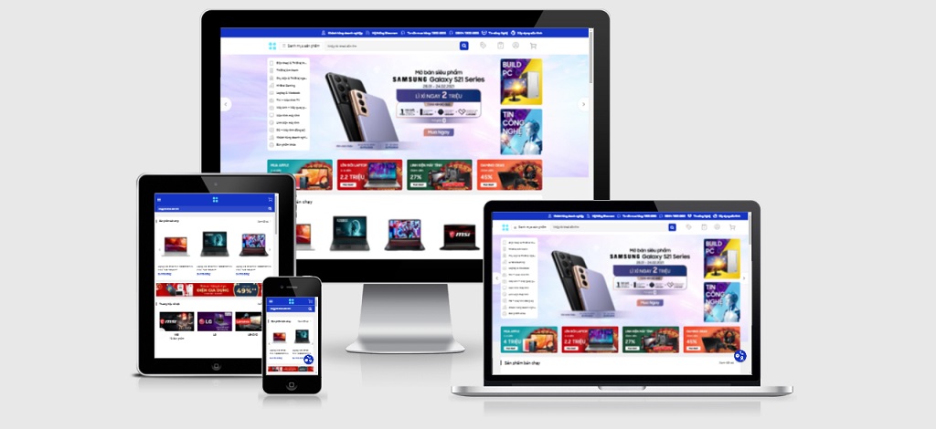 Theme Wordpress bán laptop, máy tính mẫu số 2