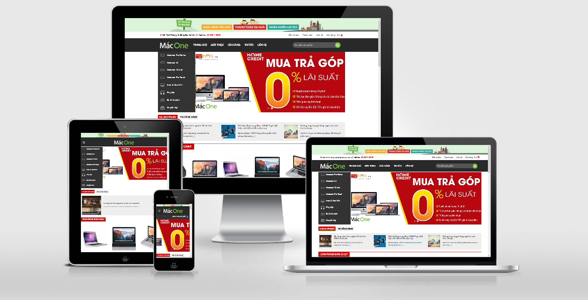 Theme Wordpress bán laptop giống MacOne.vn