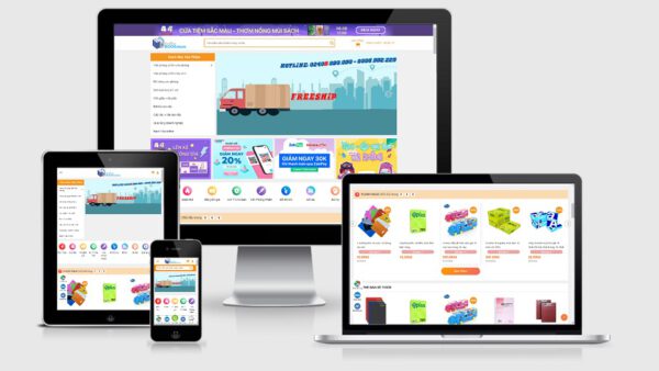 Theme wordpress bán sách , văn phòng phẩm mẫu số 2