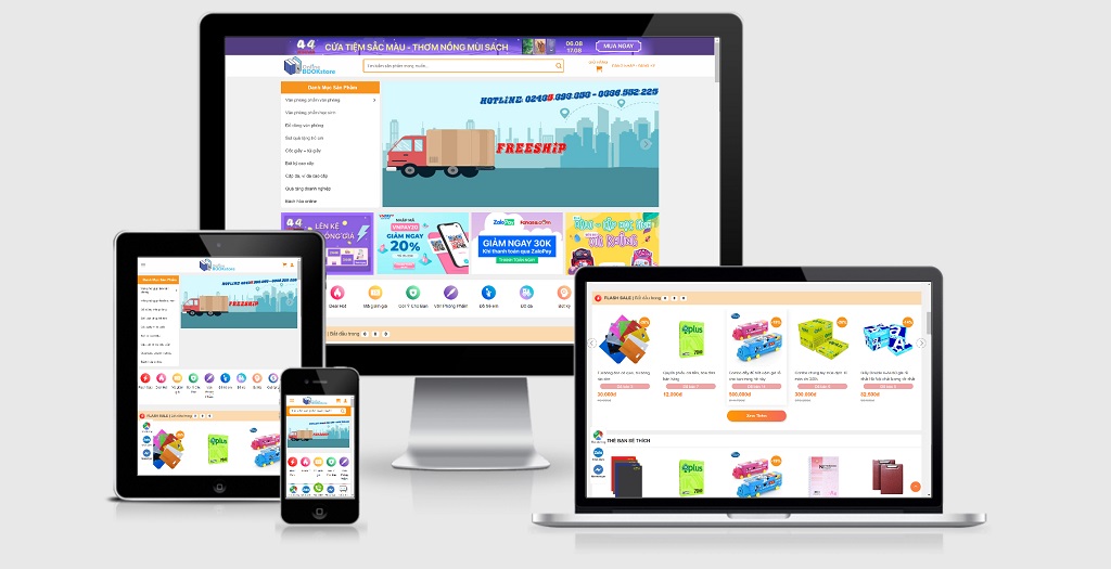 Theme wordpress bán sách , văn phòng phẩm mẫu số 2