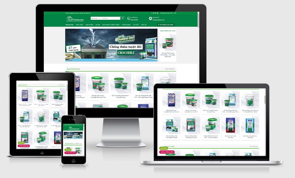 Theme Wordpress bán sơn - Vật liệu xây dựng mẫu số 2