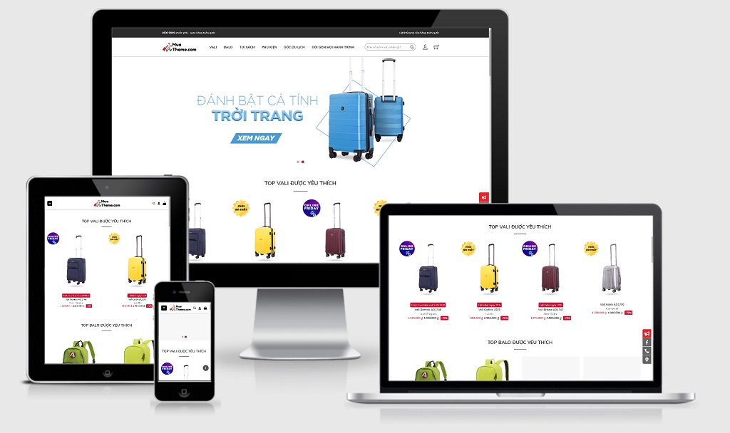 Theme Wordpress bán vali, balo giống Lug