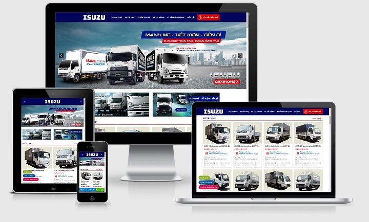 Theme Wordpress bán xe tải Isuzu đẹp tuyệt vời