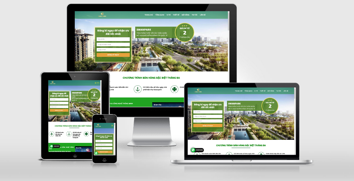 Theme Wordpress bất động sản giới thiệu dự án Swan City