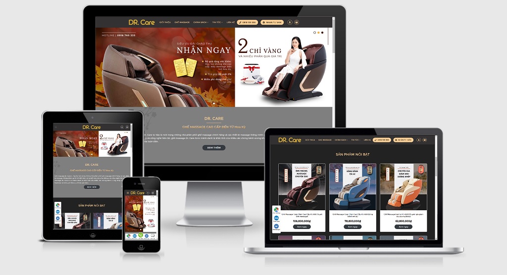 Theme Wordpress bán ghế Massage Dr.Care