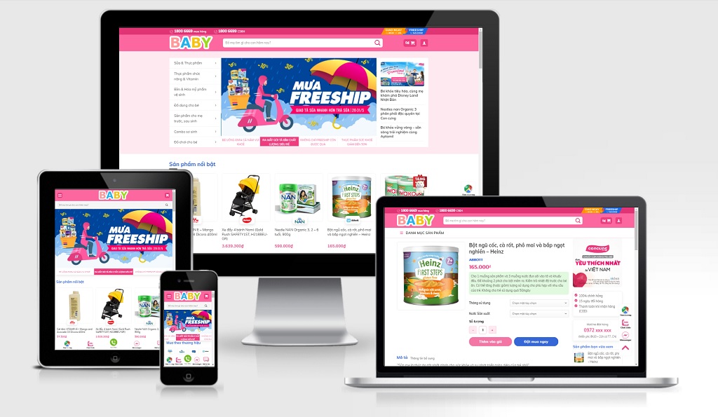 Theme Wordpress cho shop mẹ và bé mẫu số 3