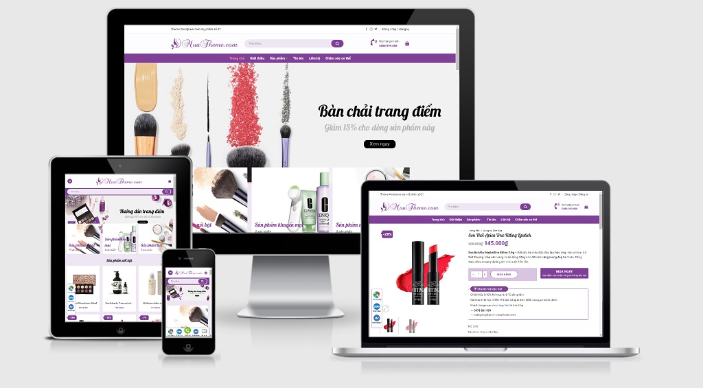 Theme Wordpress bán mỹ phẩm mẫu số 21