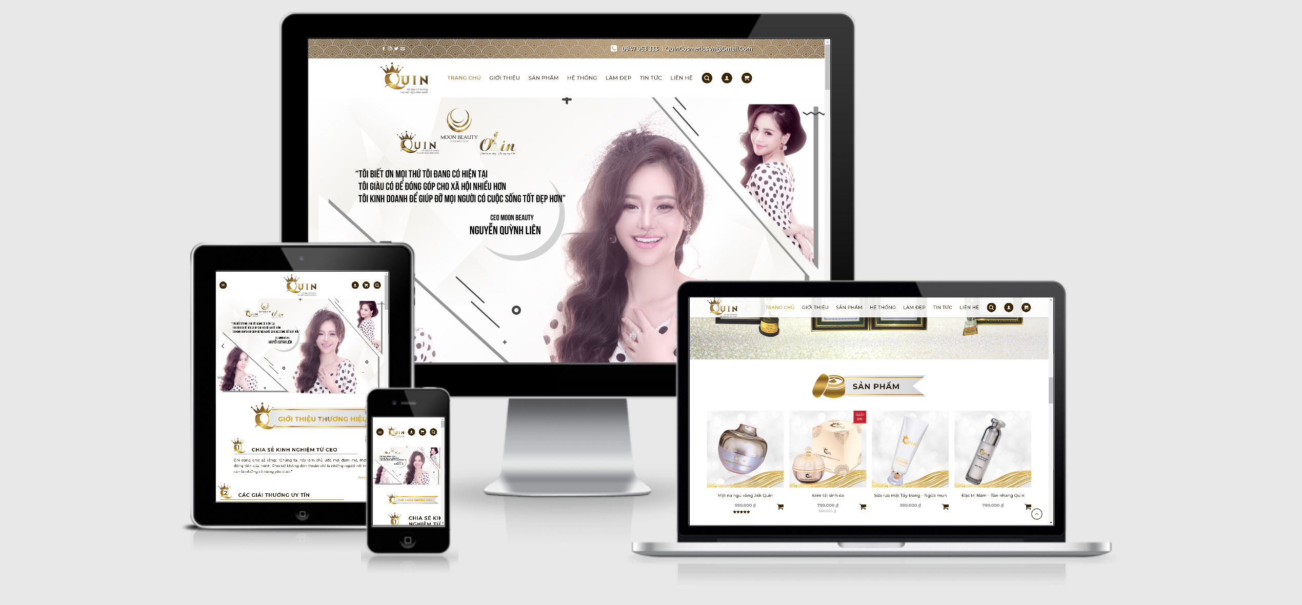 Theme wordpress mỹ phẩm đẹp tuyệt vời - Mỹ phẩm Quin