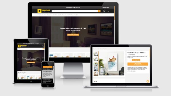 Theme wordpress bán tranh tường canvas mẫu số 2