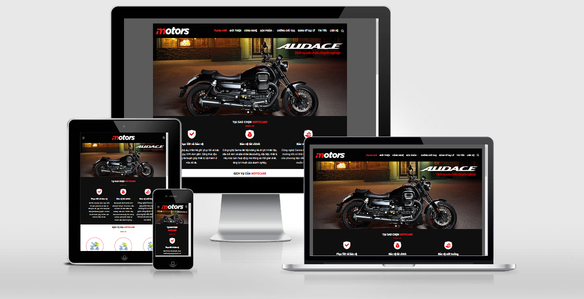 Theme Wordpress trung tâm bảo dưỡng Moto